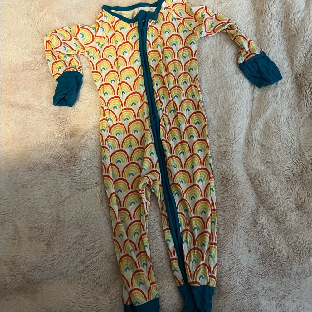Little Sleepies Rainbow and Teal Kids Footie